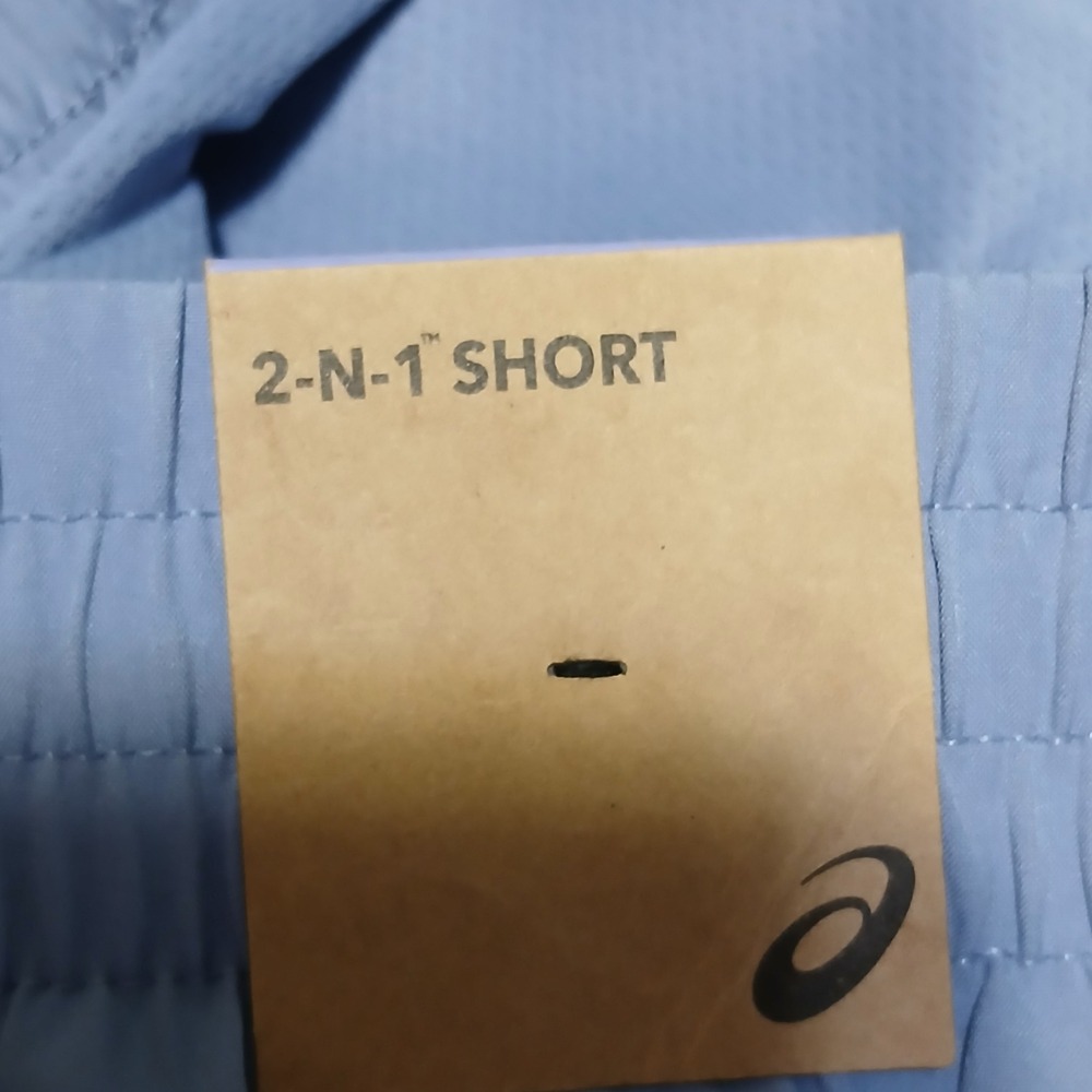 ASICS Women's 2N1 Run Shorts XL Blue Lined Running Athletic Laser Cut - Picture 5 of 9